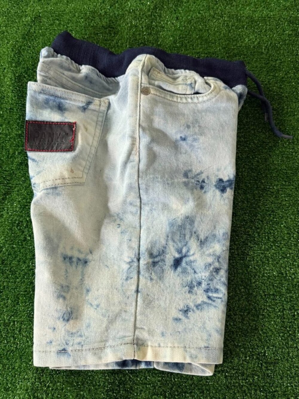PANYC Classic Fresh Kids Size 8 Tie Dye Denim Shorts Stretch Elastic Waistband